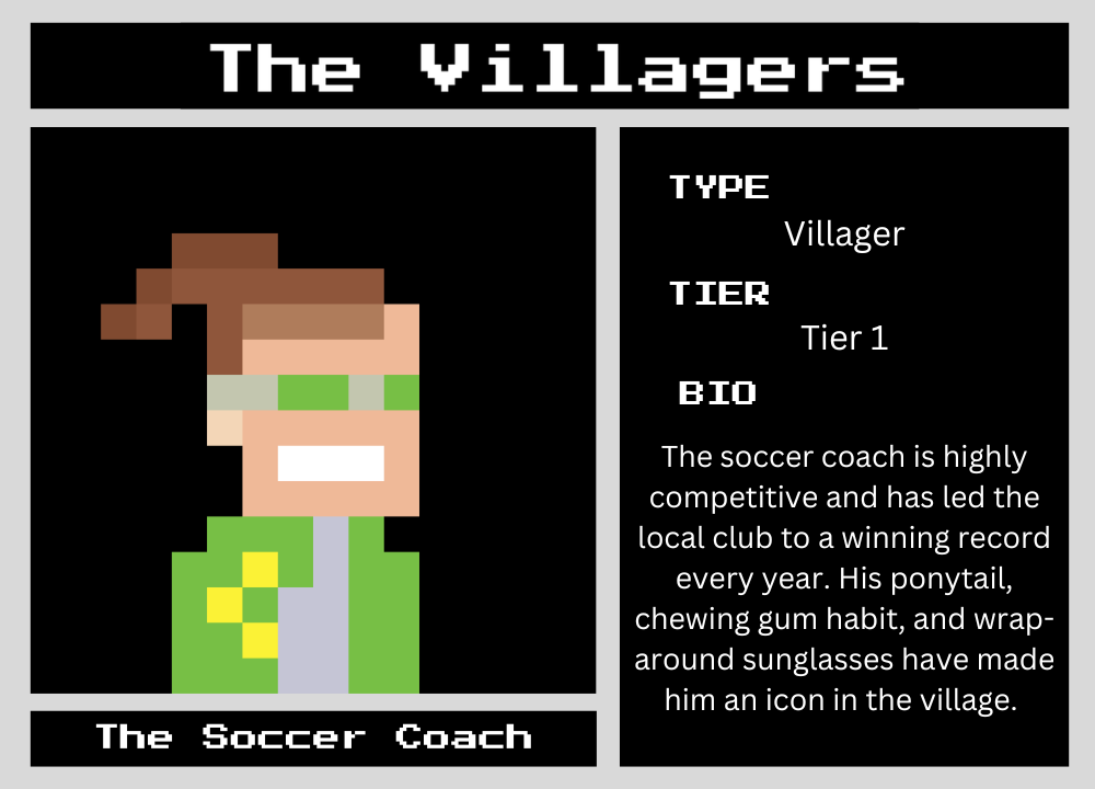 The Soccer Coach biography card
